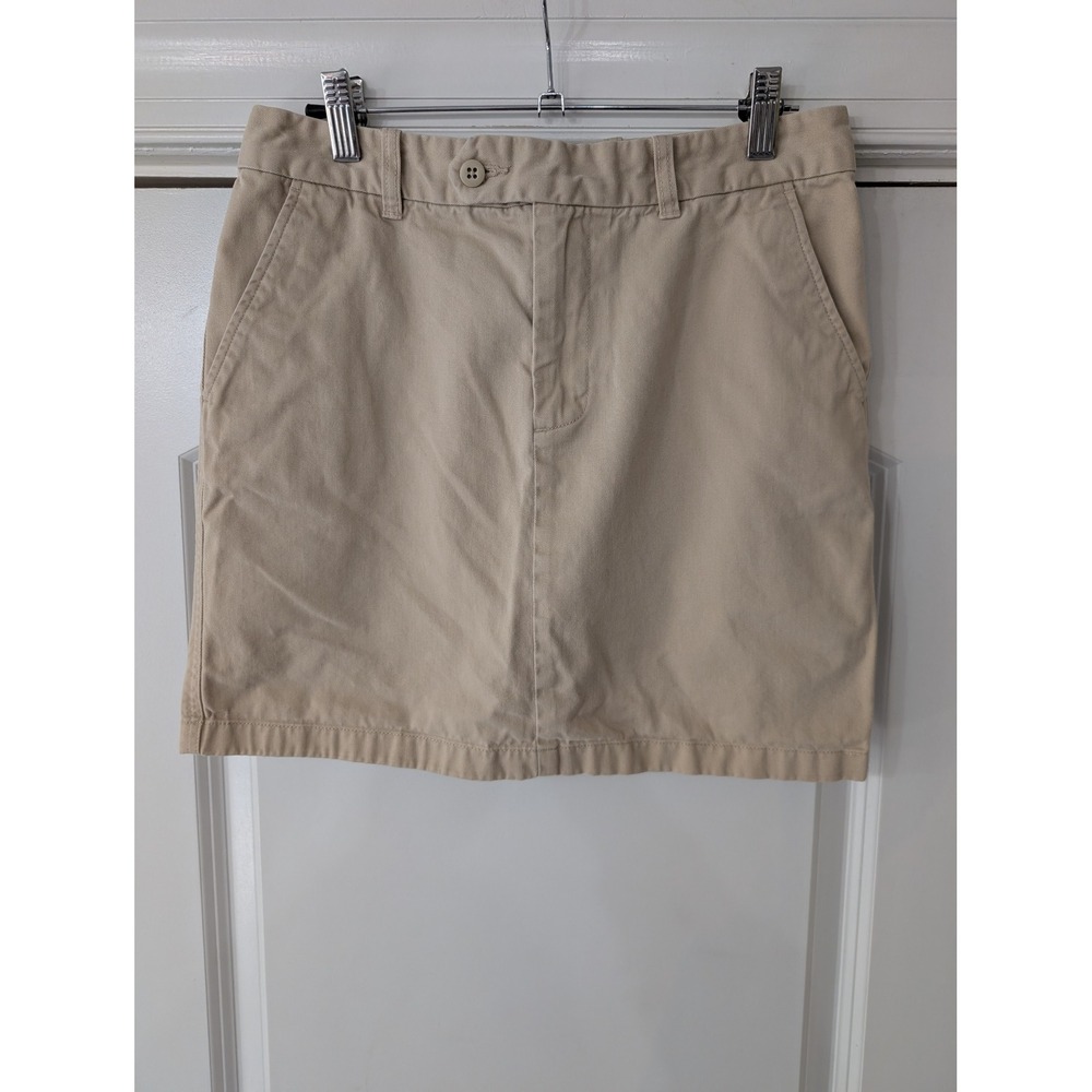 Ralph Lauren Sport Khaki Chino Mini Skirt Tan Cotton Size 4 preppy 90s Y2K